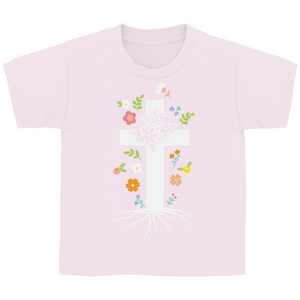 Kinder T-Shirt Kreuz Blumen