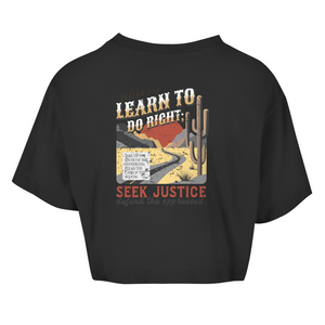 Damen Oversize Crop Top learn to do right isaiah 1:17