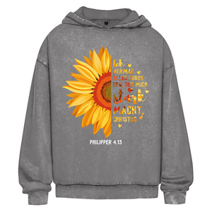 Oversize Washed Hoodie christus der mich stark macht philipper 4.13