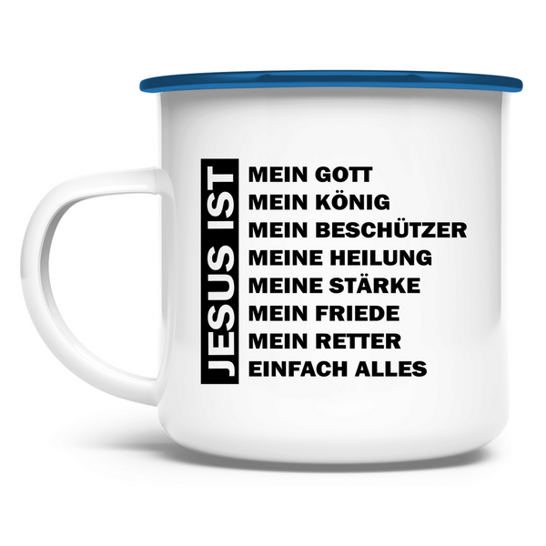 Emaille Tasse jesus mein gott