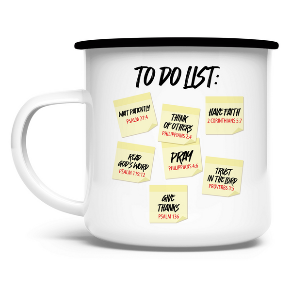 Emaille Tasse to do list psalmen