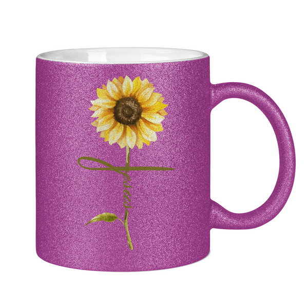 Glitzertasse jesus sonnenblume