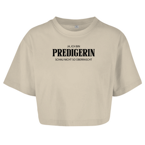 Damen Oversize Crop Top ja ich bin predigein