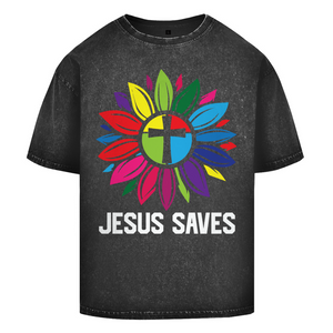 Oversize Washed T-Shirt jesus saves