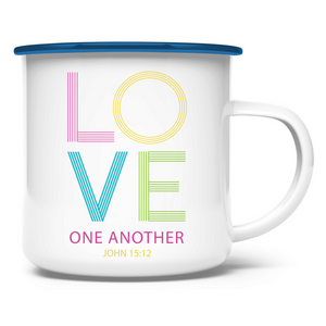 Emaille Tasse love one another