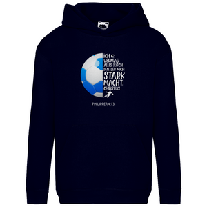 Kinder Hoodie stark macht valleyball spieler philipper 4.13