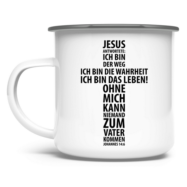 Emaille Tasse jesus antwortete