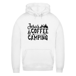 Damen Hoodie jesus coffee camping