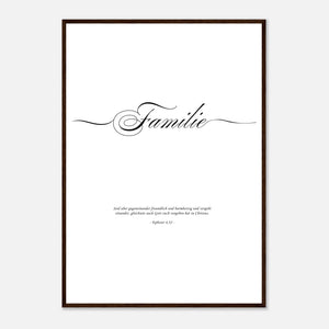 Familie Epheser 4,32 Poster mit Holzrahmen