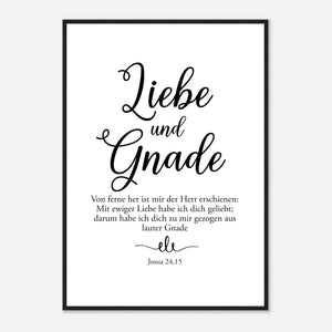 liebe und gnade josua 24,15 Poster mit Holzrahmen