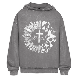 Oversize Washed Hoodie blessed