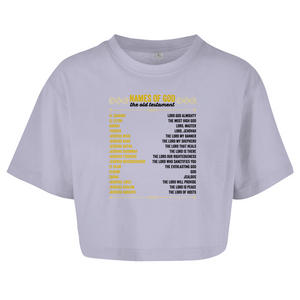 Damen Oversize Crop Top names of god