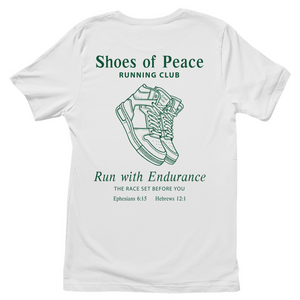 Damen T-Shirt run with endurance hebrews 12:1