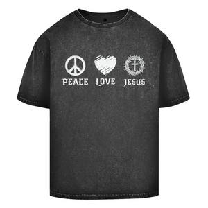 Oversize Washed T-Shirt peace love jesus