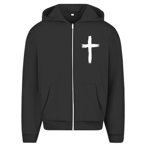 Oversize Zipper Hoodie kreuz