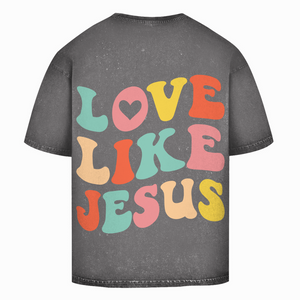 Oversize Washed T-Shirt love like jesus retro