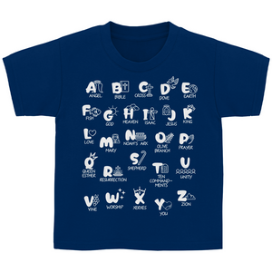 Kinder T-Shirt Christliches Alphabet