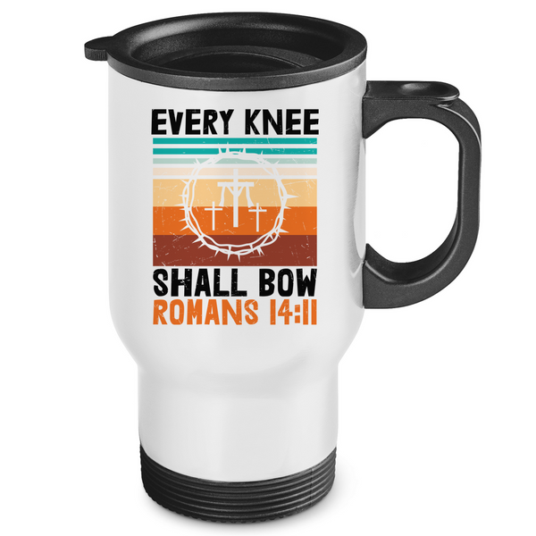 Edelstahl-Thermobecher every knee shall bow romans 14:11