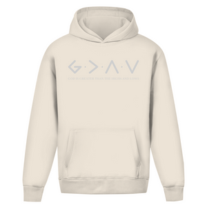 Oversize Hoodie Ohne Kordel god is greater than the highs and lows