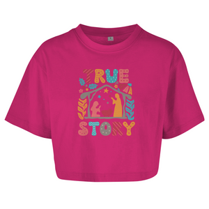 Damen Oversize Crop Top true store weihnachten