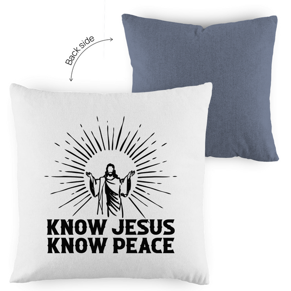 Kopfkissen zweifarbig know jesus know peace