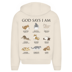 Oversize Zipper Hoodie god says i am accepted romans 15:7