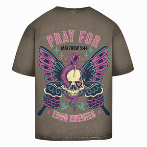 Oversize Washed T-Shirt pray for your enemies matthew 5:44