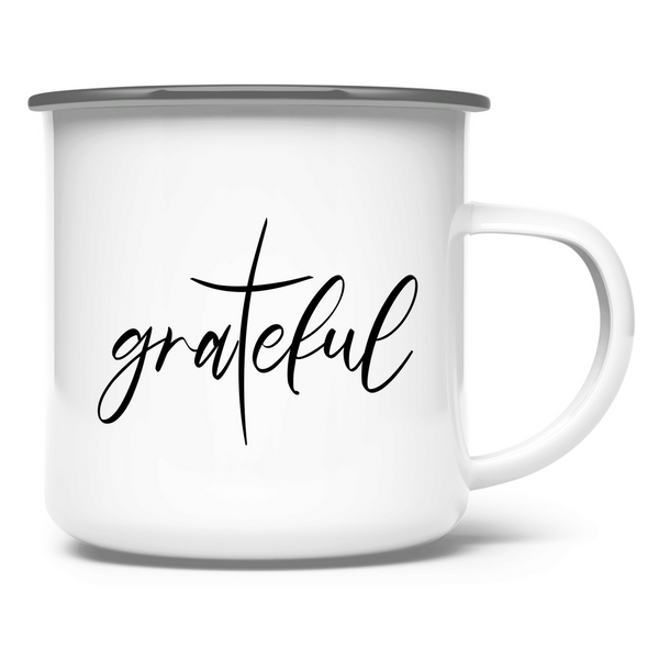 Emaille Tasse grateful