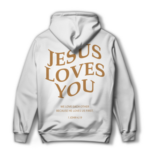 Damen Hoodie jesus loves you 1 john 4,19