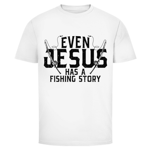 Herren T-Shirt even jesus has a fishing story angler