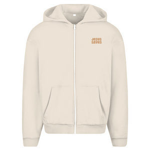 Oversize Zipper Hoodie jesus saves john 3:16-17