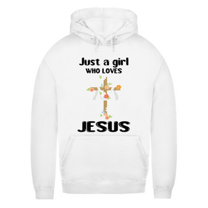 Damen Hoodie just a girl who loves jesus