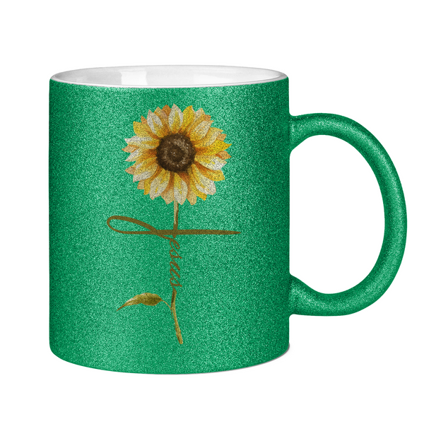 Glitzertasse jesus sonnenblume