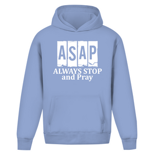 Oversize Hoodie Ohne Kordel always stop and pray