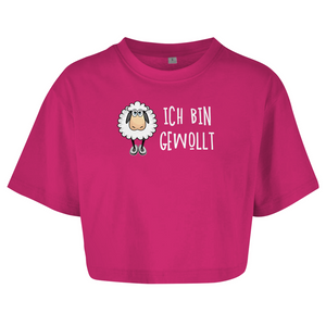 Damen Oversize Crop Top ich bin gewollt