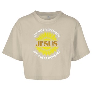 Damen Oversize Crop Top jesus its a repationship