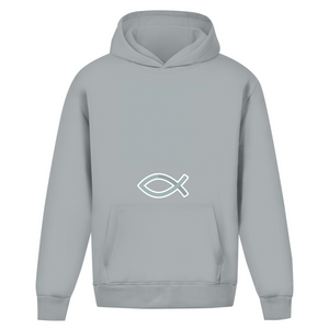 Oversize Hoodie Ohne Kordel ICHTHYS spruch