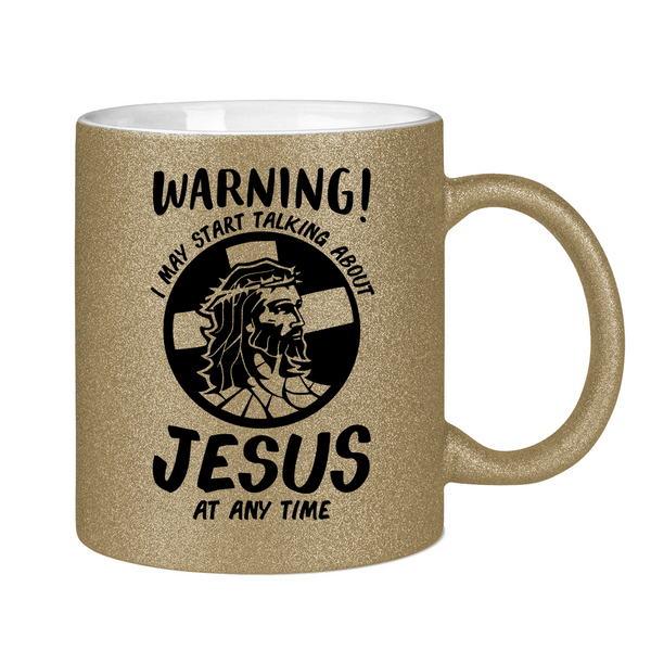 Glitzertasse warning may start talking about jesus