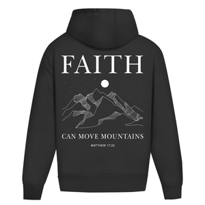 Oversize Hoodie Ohne Kordel faith minimalistisch matthew 17:20