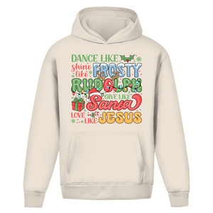 Oversize Hoodie Ohne Kordel dance like frosty love like jesus