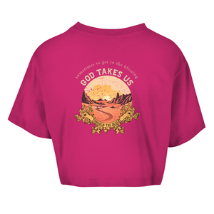 Damen Oversize Crop Top god take us through the desert