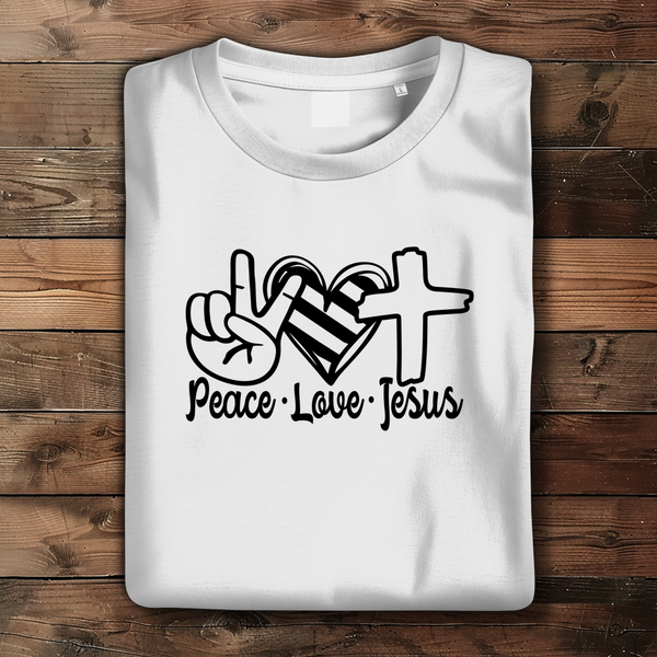 Damen Bio T-Shirt peace love jesus