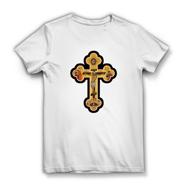 Damen Bio T-Shirt Griechisch Orthodoxe Jesus Kreuz