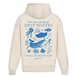 Oversize Hoodie Ohne Kordel deep waters isaiah 43:2
