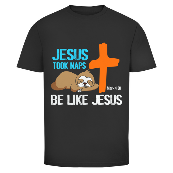 Herren T-Shirt jesus took naps mark 4:38 faultier