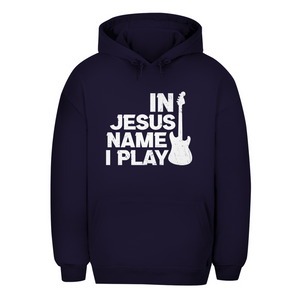 Unisex Oversize Hoodie in jesus name i play guitarist