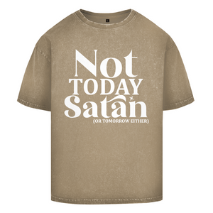 Oversize Washed T-Shirt not today satan