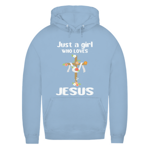 Damen Hoodie just a girl who loves jesus