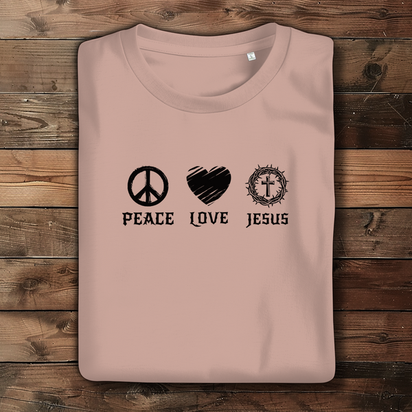 Damen Bio T-Shirt peace love jesus