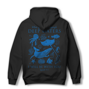 Damen Hoodie deep waters isaiah 43:2